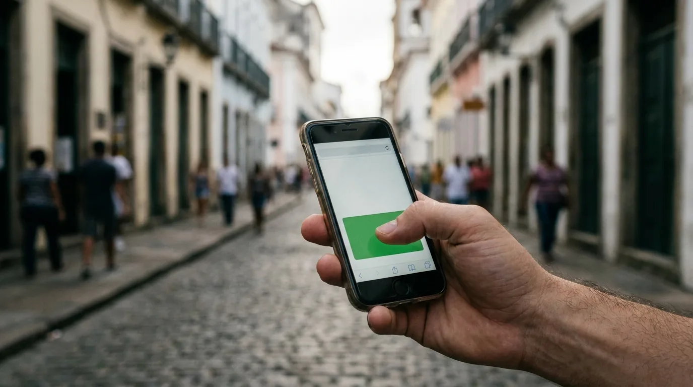 Cliente clicando no botão de WhatsApp de uma landing page pelo celular