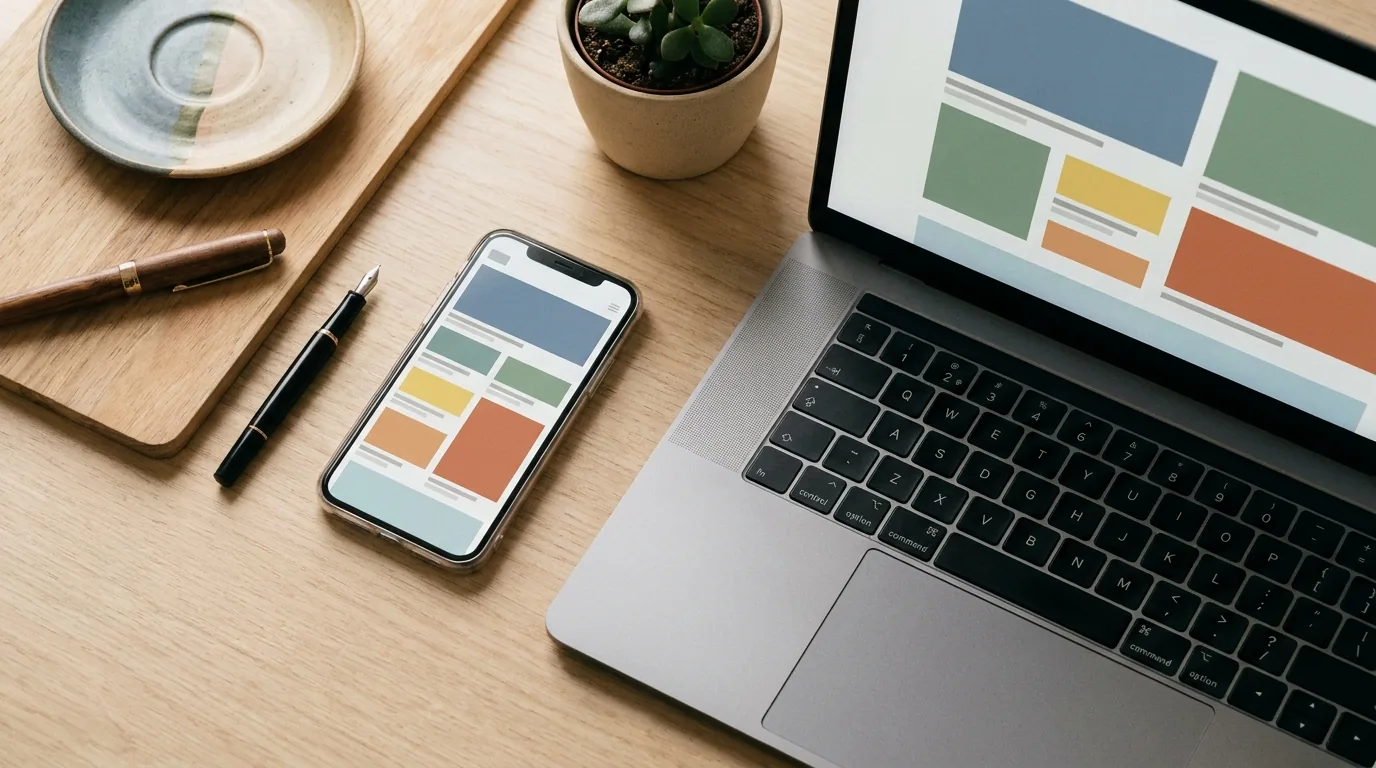 Exemplos de tipos de landing page abertos em celular e computador